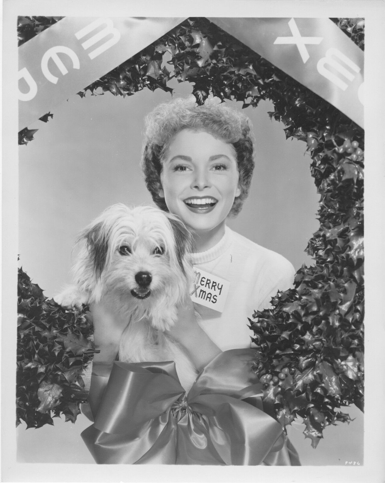 JANET LEIGH original posed MGM studio publicity still photo b/w MERRY CHRISTMAS