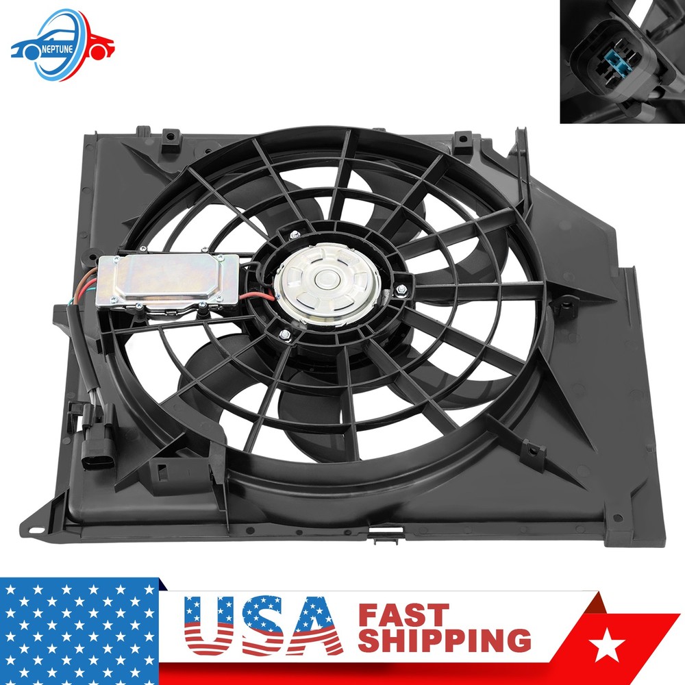 Radiator Cooling Fan Assembly Mounted For BMW 328i 330i 325i 323i 323Ci 330Xi