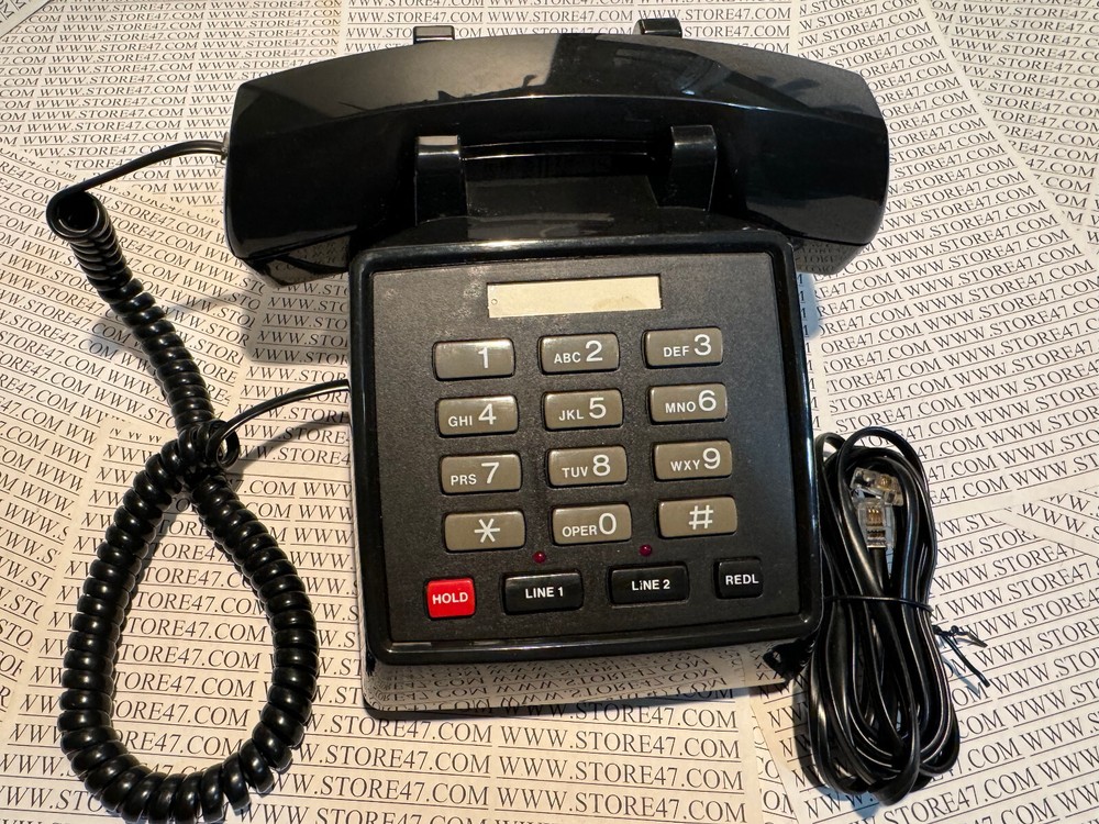 Radio Shack Corded Telephone 2 Line Push Button ET-181 Black Dementia Alzheimers