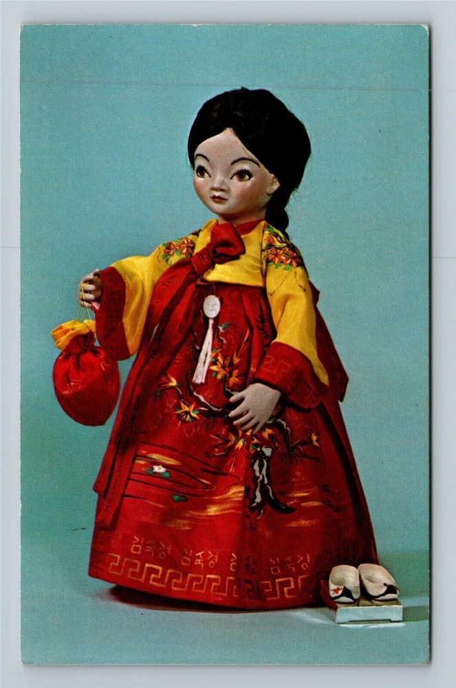 Norwich NY-New York Guinncraft Porcelain Korean Doll Antique Vintage Postcard