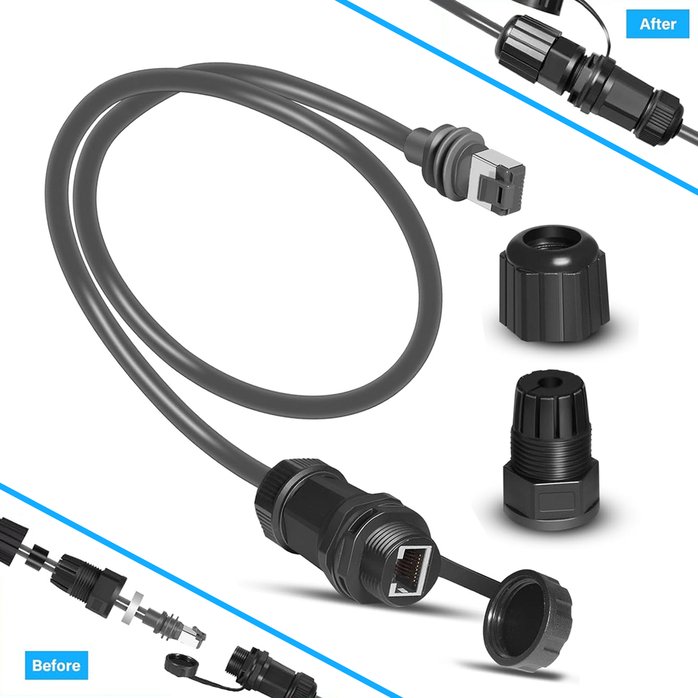 2-Foot Ethernet Adapter for Starlink Gen 3/Mini, Standard to RJ45 Coupler