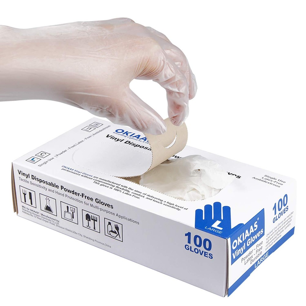 Disposable Gloves M, Food Safe | Latex-Free and Powder-Free Clear Vinyl Glove...