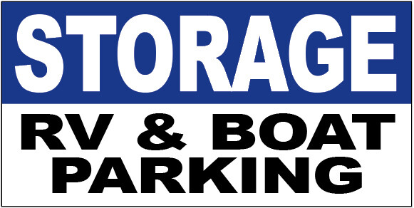 STORAGE RV & BOAT PARKING Vinyl Banner Sign 20x48 Inch  - wb