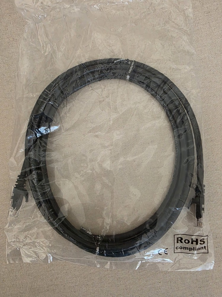 Black RJ-45 to RJ-45 Ethernet Cable RoHS Compliant Universal Compatible