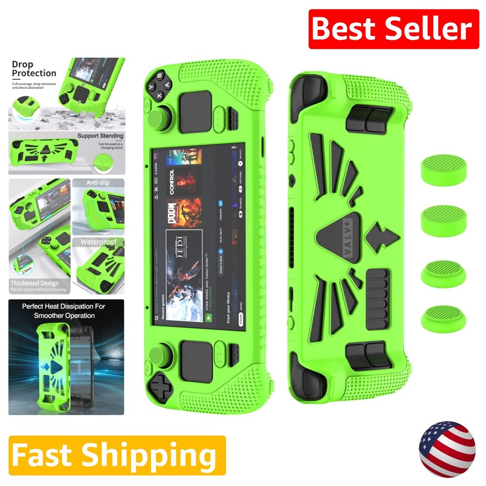 Enhanced Grip Silicone Skin for Steam Deck | Anti-Shock Thumb Grips Included