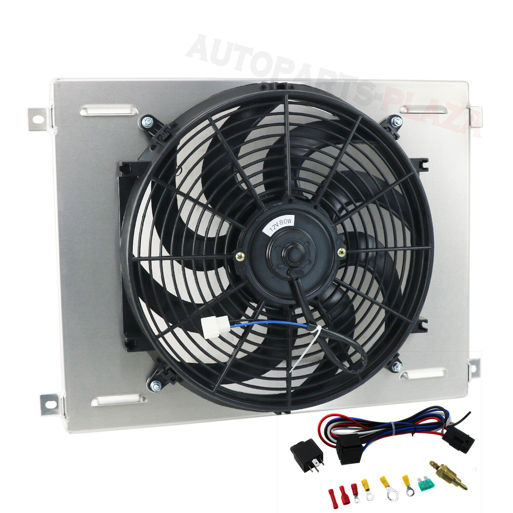 Aluminum Radiator Shroud+Fan+ Relay For 1967-70 FORD Mustang Fairlane Torino V8