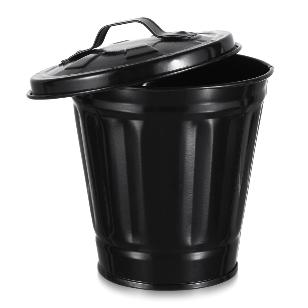 1PC Creative Tabletop Trash Can Lovely Waste Bin Small Flower Pot with Lid
