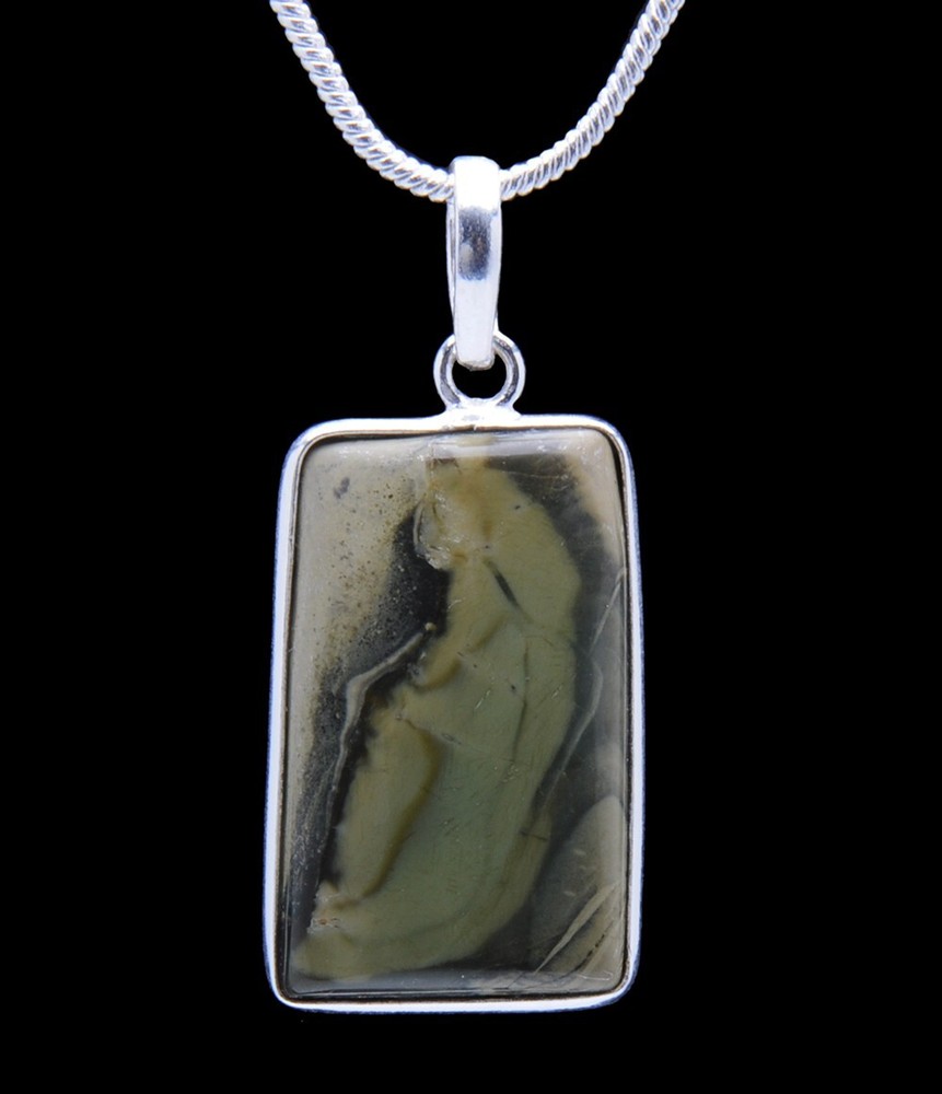 Green Creek Jasper Sterling Silver Overlay Womens Pendant GP-3779-image