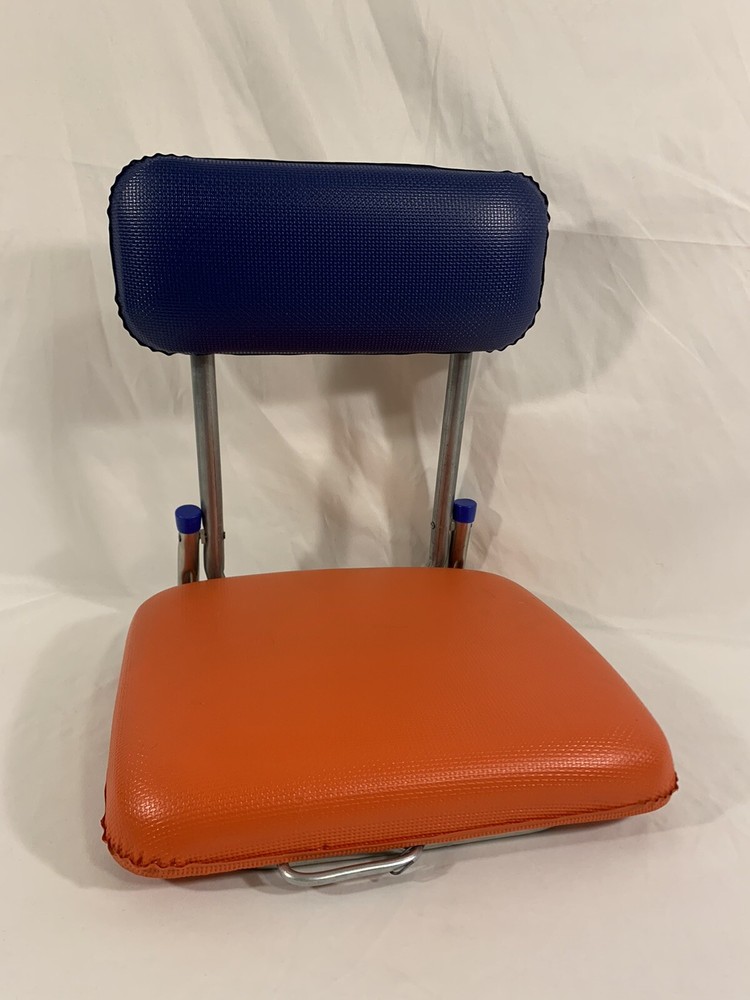 Vtg Frabill Mfg. Orange And Blue Folding Padded Bleacher Stadium Boat Seats BSU