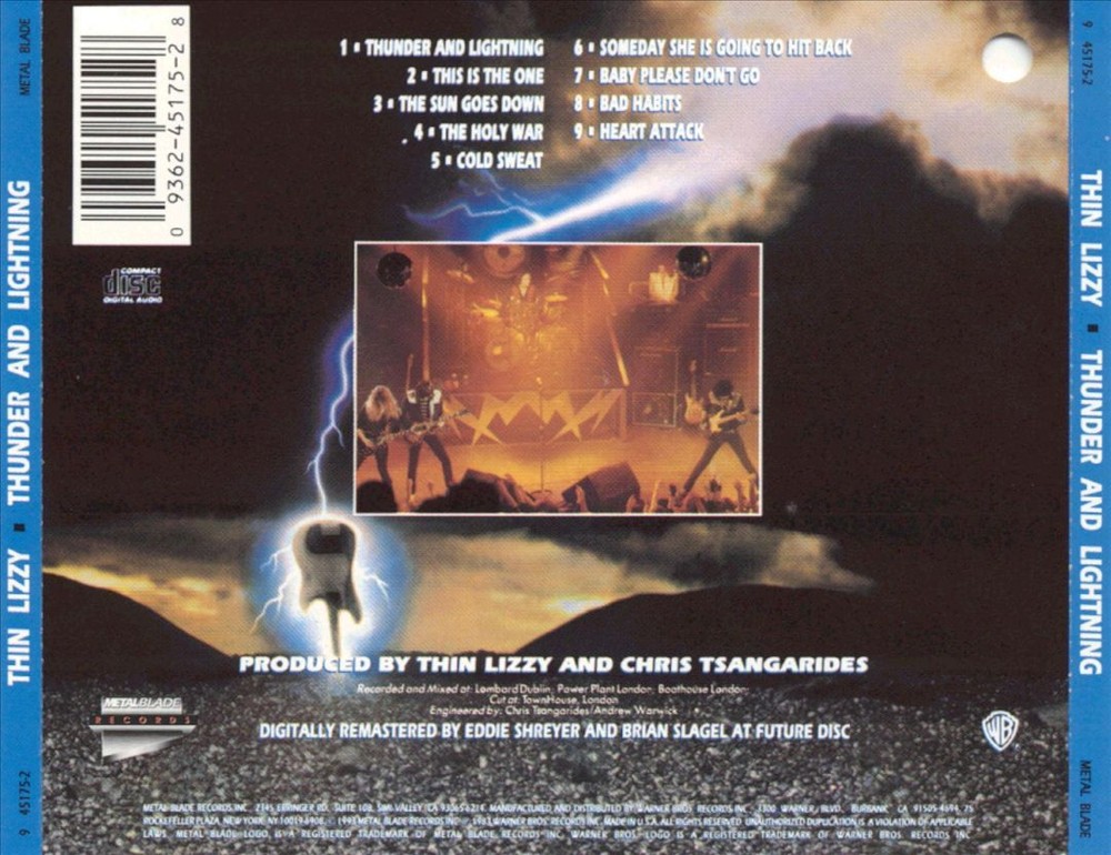 Thin Lizzy Thunder and Lightning CD New Album Rock Music  