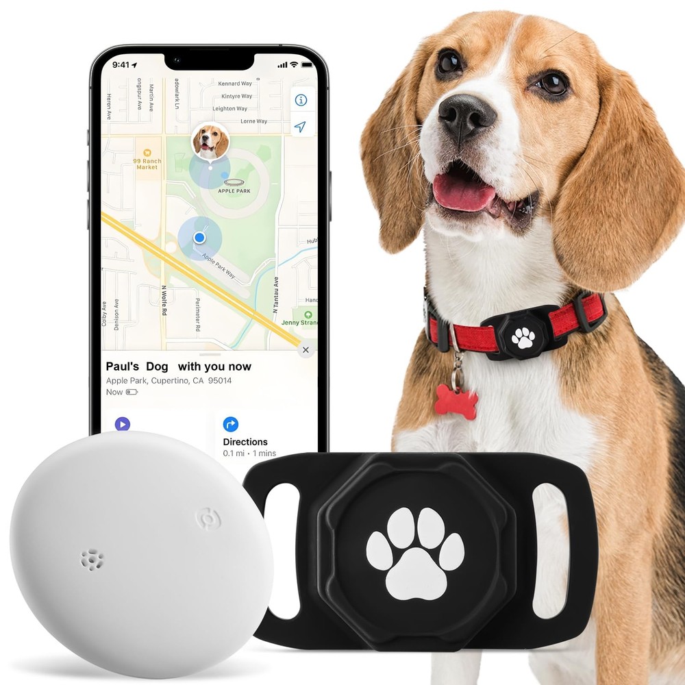 Smart Pet Tracker Collar Attachment – Real-Time GPS Dog Location Monitor with Holder  