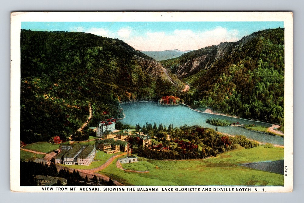 Mt Abenaki NH-New Hampshire, Lake Gloriette, Dixville Notch Vintage Postcard