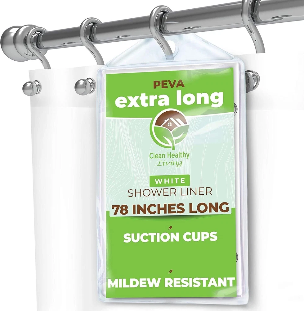 Clean Healthy Living Heavy Duty Extra Long PEVA Shower Liner/curtain Odorless-image