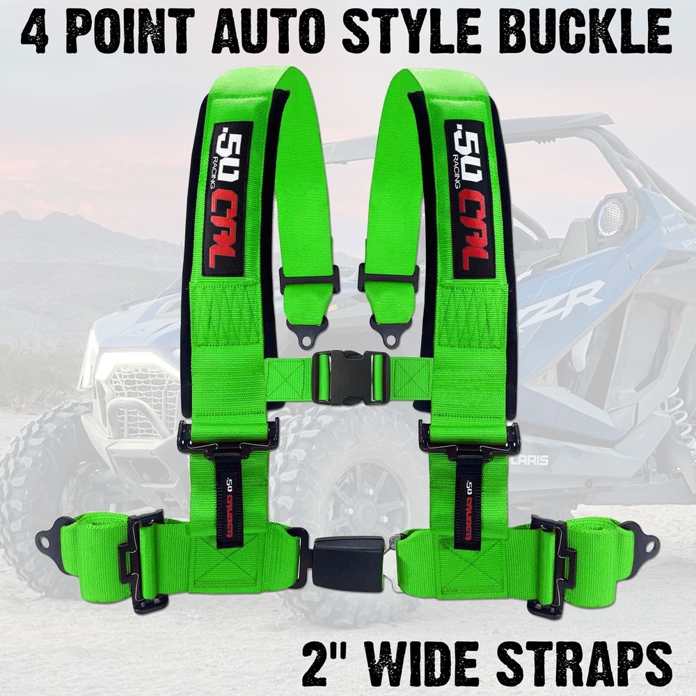 4-Point Green UTV Harness with 2