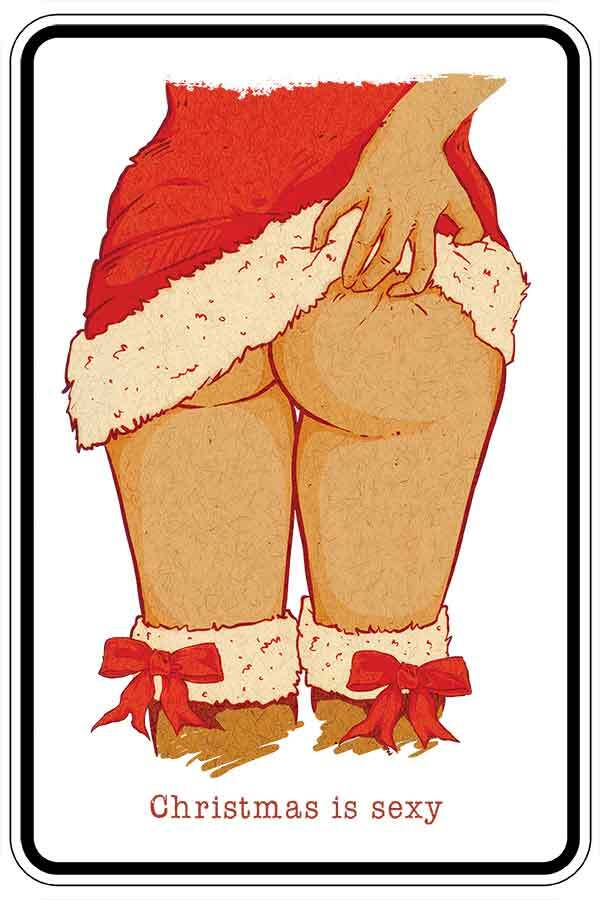 CHRISTMAS IS SEXY sign Metal funny man cave house decor B750
