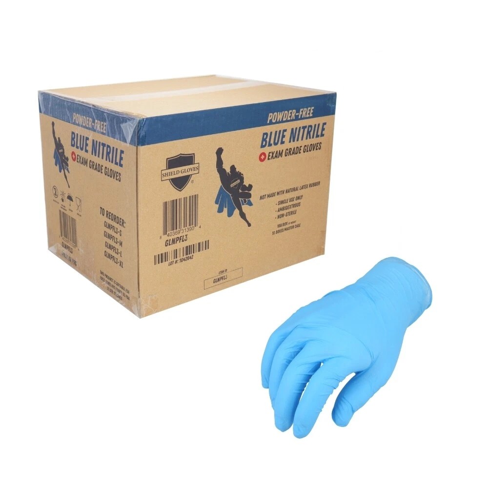 96K Nitrile Blue Industrial XL Cleaning Gloves 3 Mil Powder Free Disposable