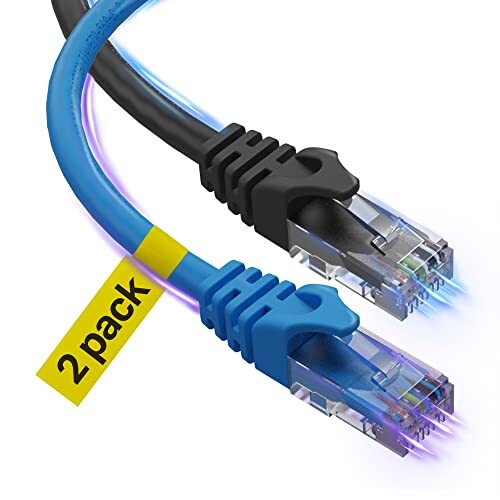 Cat6 Ethernet Cable, 6 Ft (2 Pack) LAN, Utp (1.8 Meters) Internet Cable