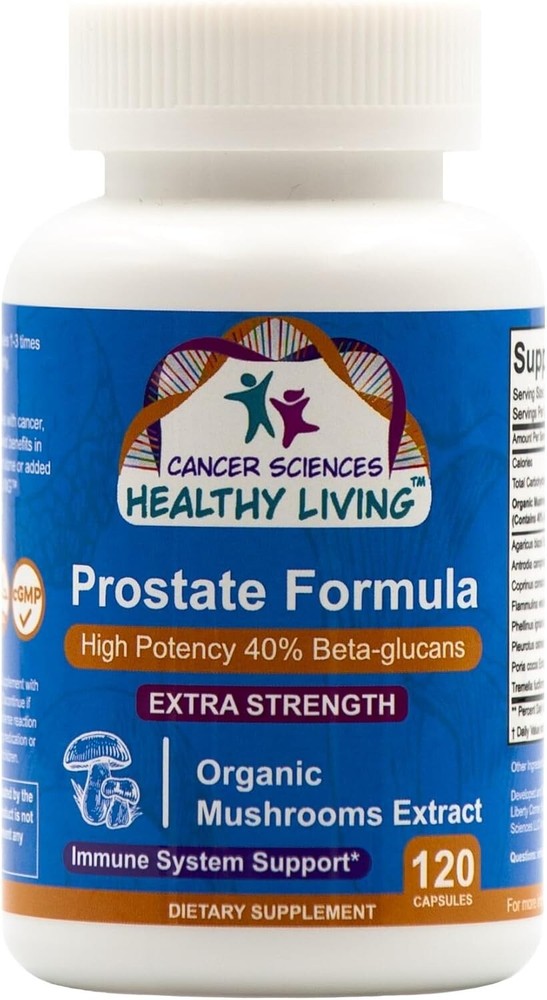 CANCR SCIENCES HEALTHY LIVING Prostate Formula, Organic Mushrooms Extra Strengt-image
