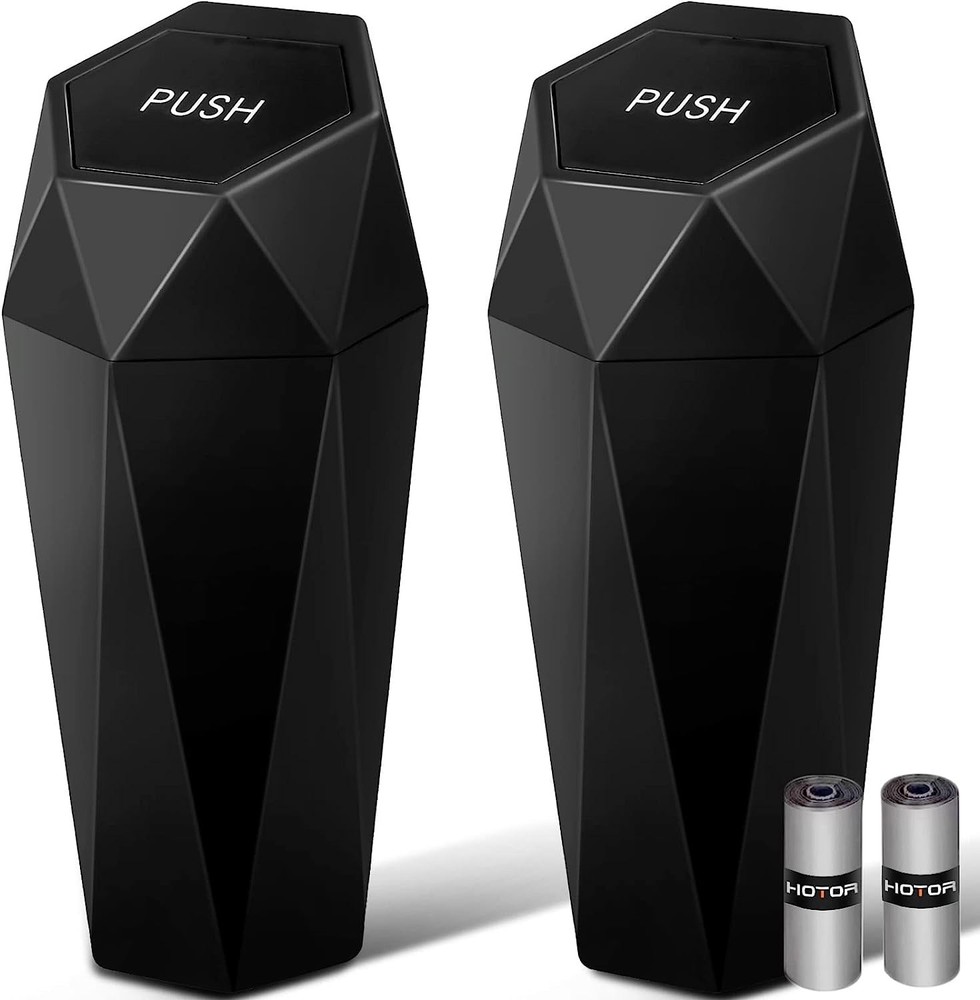 Car Trash Can with Lid - 2 Pack, Mini Essential Car Accessories for Interior,...