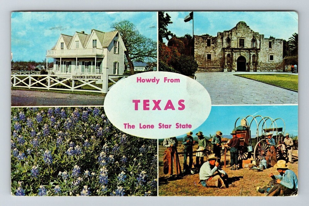 TX-Texas, Scenic Greetings, Lone Star State, Landmarks, Vintage Postcard