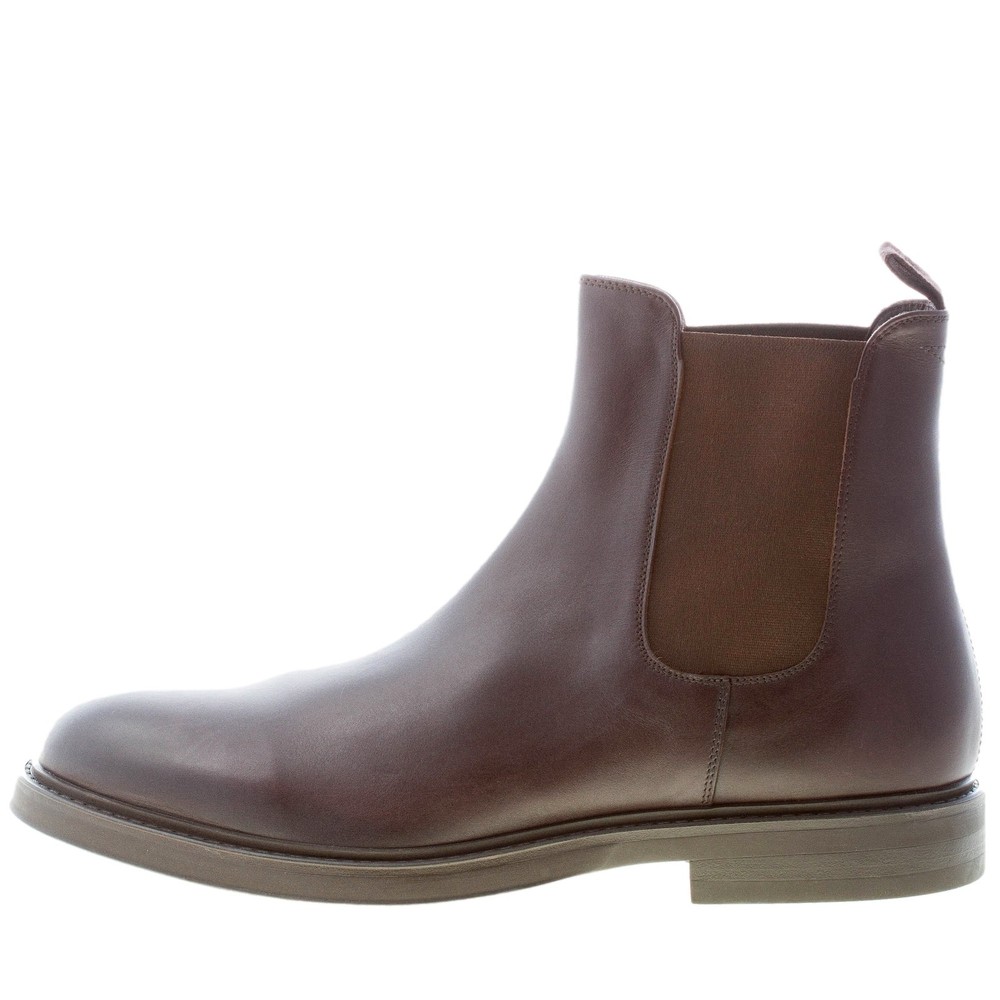 GREEN GEORGE mens Chelsea boots in greased brown leather