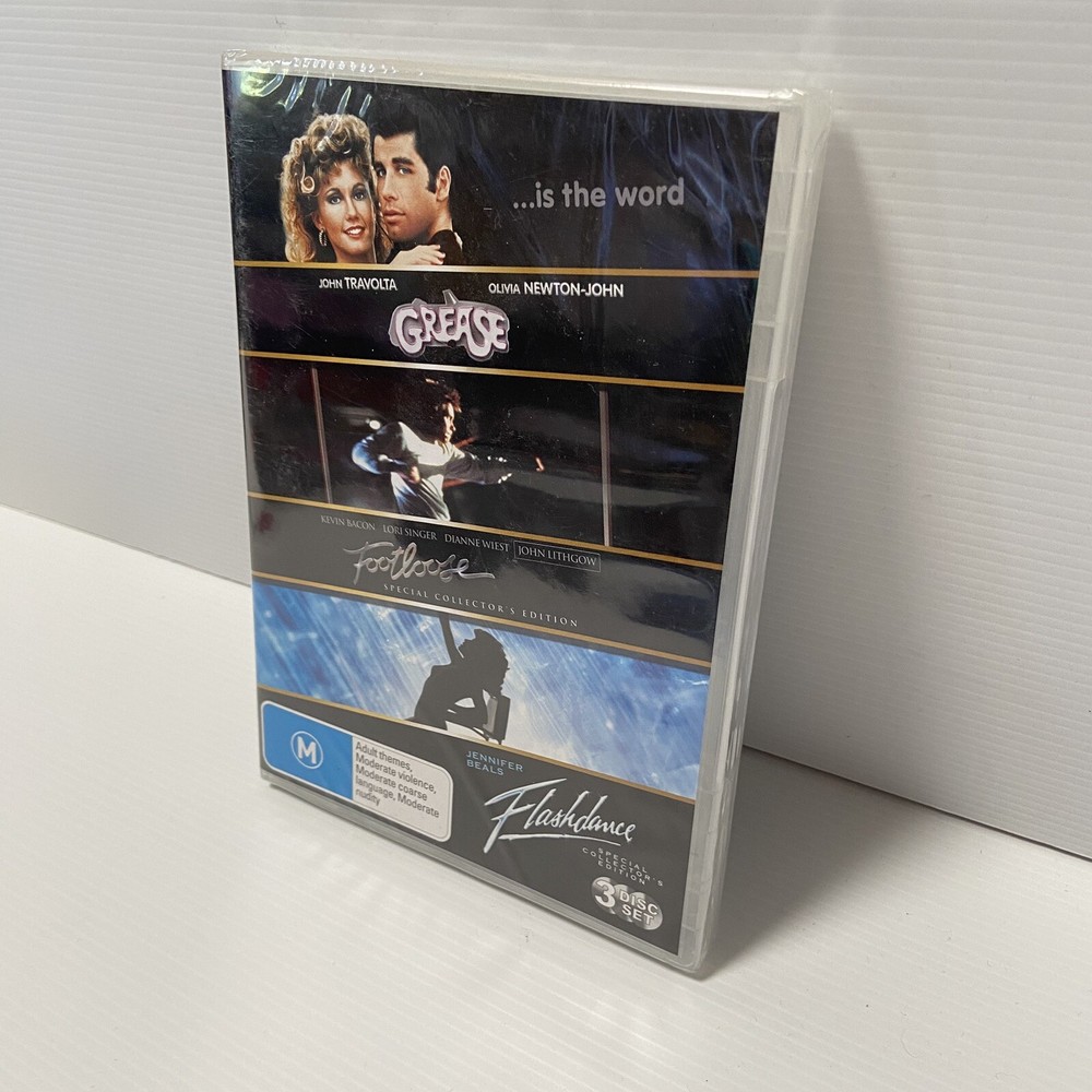 80s Movie Trio - Grease, Footloose & Flashdance DVD Special Edition - Brand New