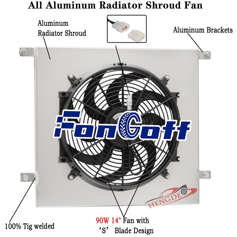 Aluminum Shroud + 14'' Fan Fit 1943-1948 Chevy Sedan Delivery BL BN BG DJ DR