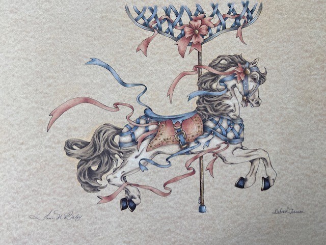 Toni M Baley Deborah Ferrusa Carousel Horse Un-Framed Print 11 X 14