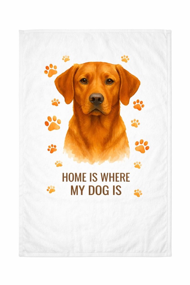 Fox Red Labrador Tea Towel Brew Crew Gifts White Cotton Watercolour Art