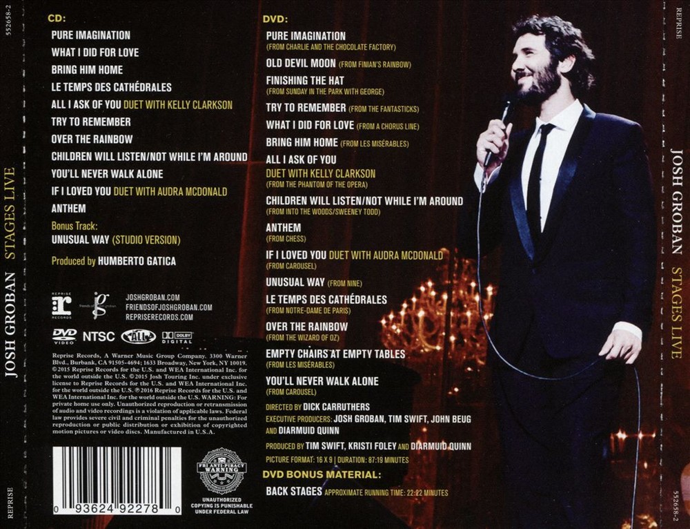 JOSH GROBAN - STAGES LIVE [CD/DVD] * NEW CD