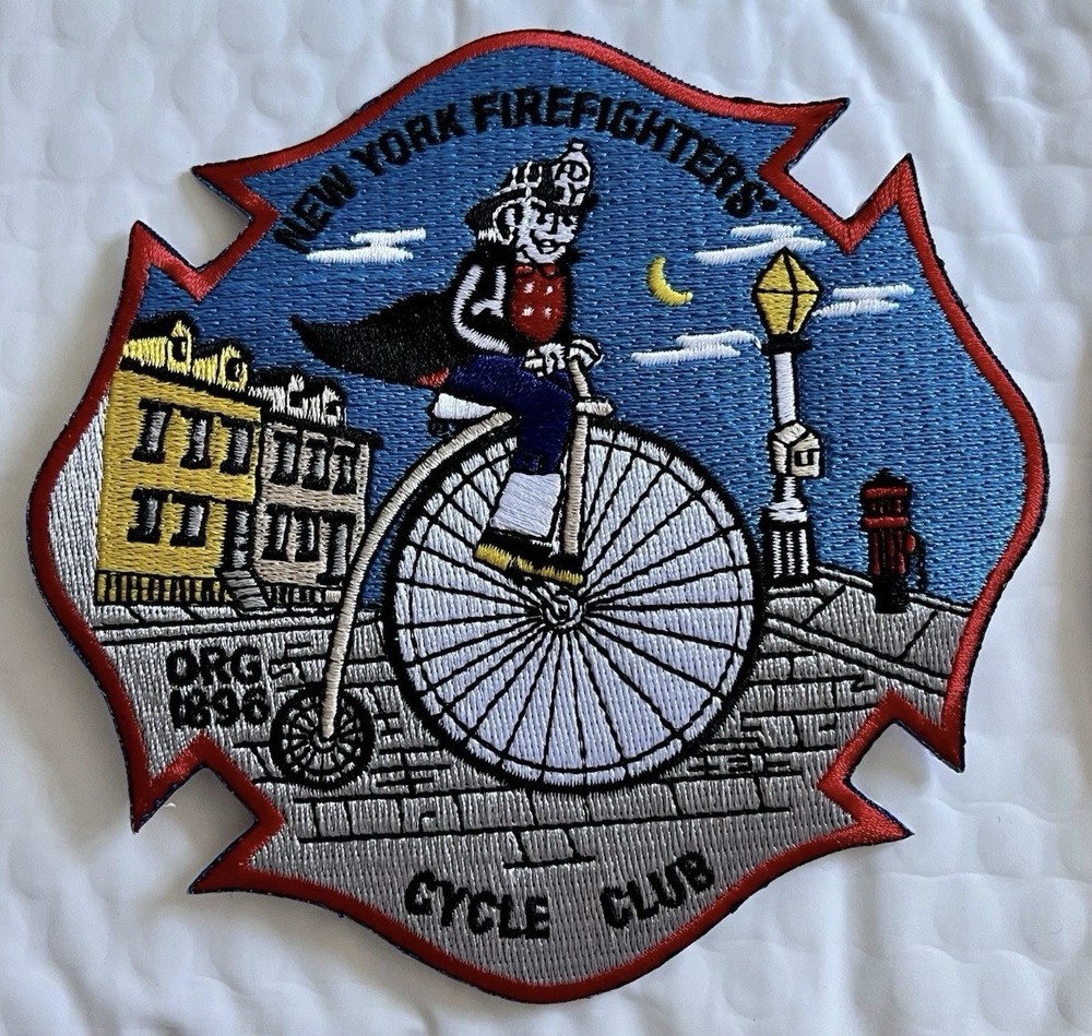 3 FDNY Fire Department Patches - Cycle Club, EMS Station 46 & Official