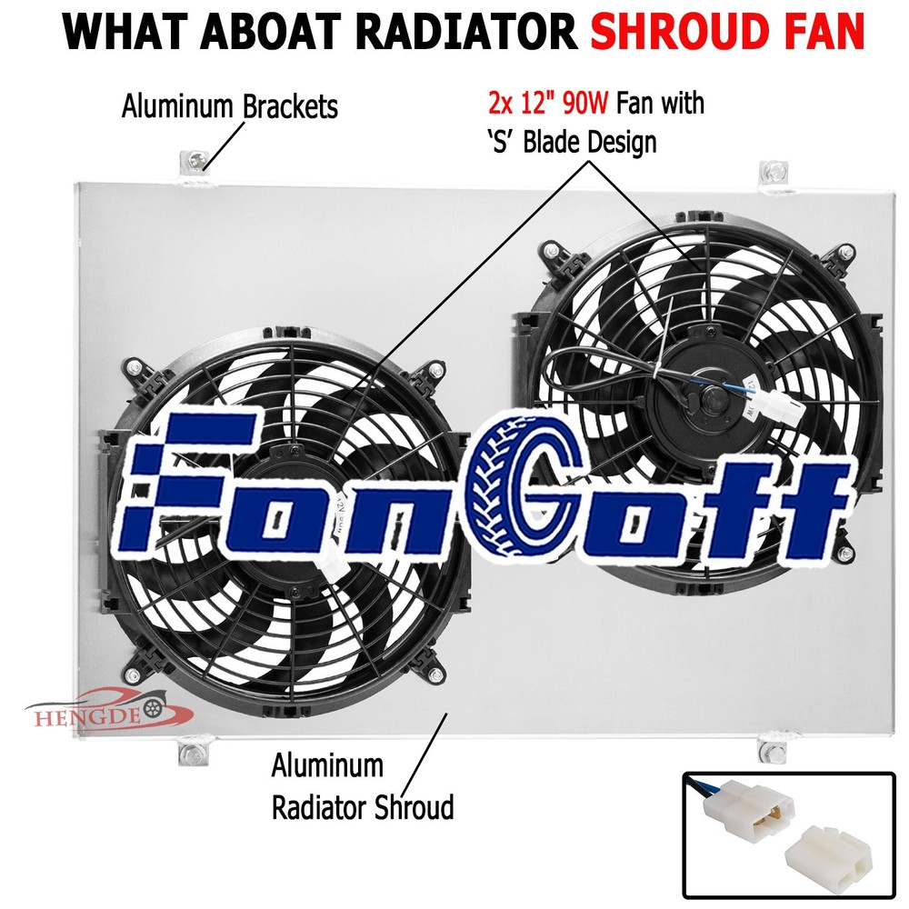 Aluminum Shroud + Fan Fit 85-97 Ford F150 F250 F350/85-92 Bronco 4.9L l6 NEW