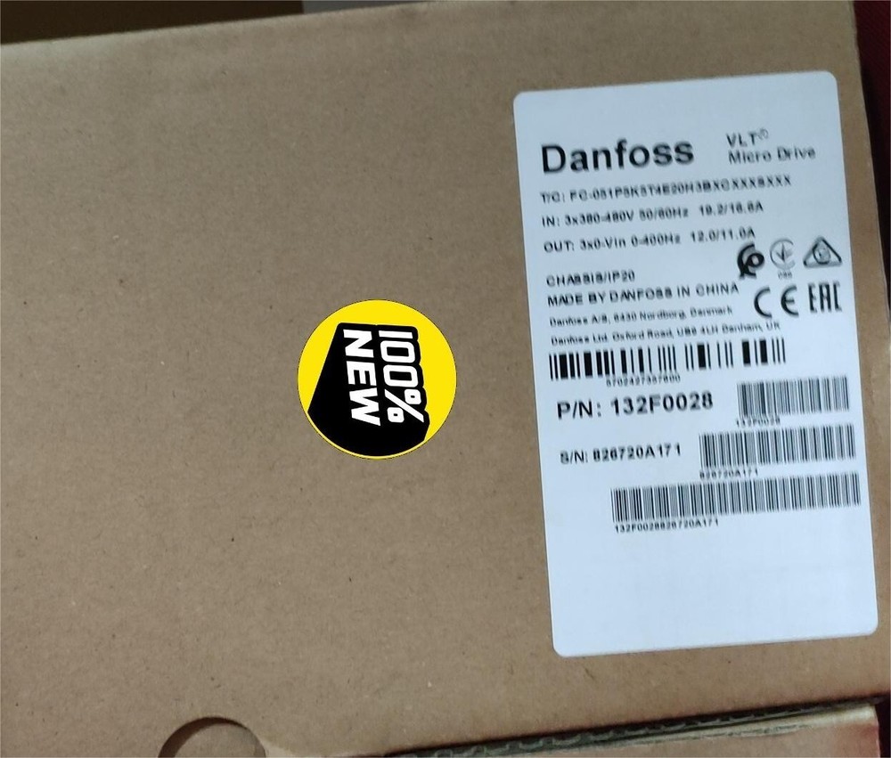 Danfoss 132F0028 Fc-051P5K5T4E20H3Bxc Micro Drive New In Box 5.5Kw 7.5Hp