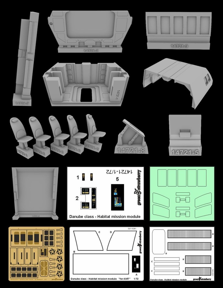 1/72 Star Trek Danube-class Runabout Habitat Module Green Strawberry-image