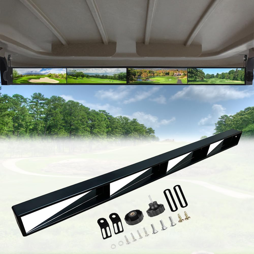 Golf Cart Mirror,Universal 4 Panel Mirror Fits Golf Carts EZGO, Club CAR ，Yamaha