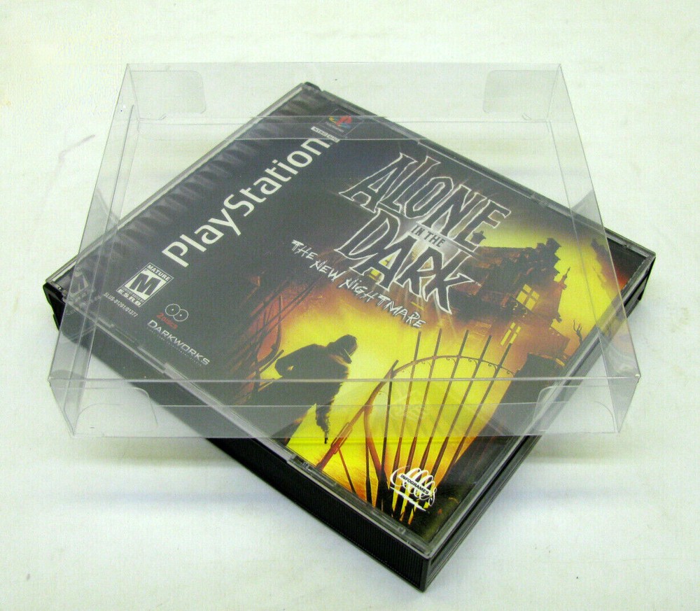 SONY PLAYSTATION ONE PS1 CIB DOUBLE CD JEWEL CLEAR PROTECTIVE BOX PROTECTORS