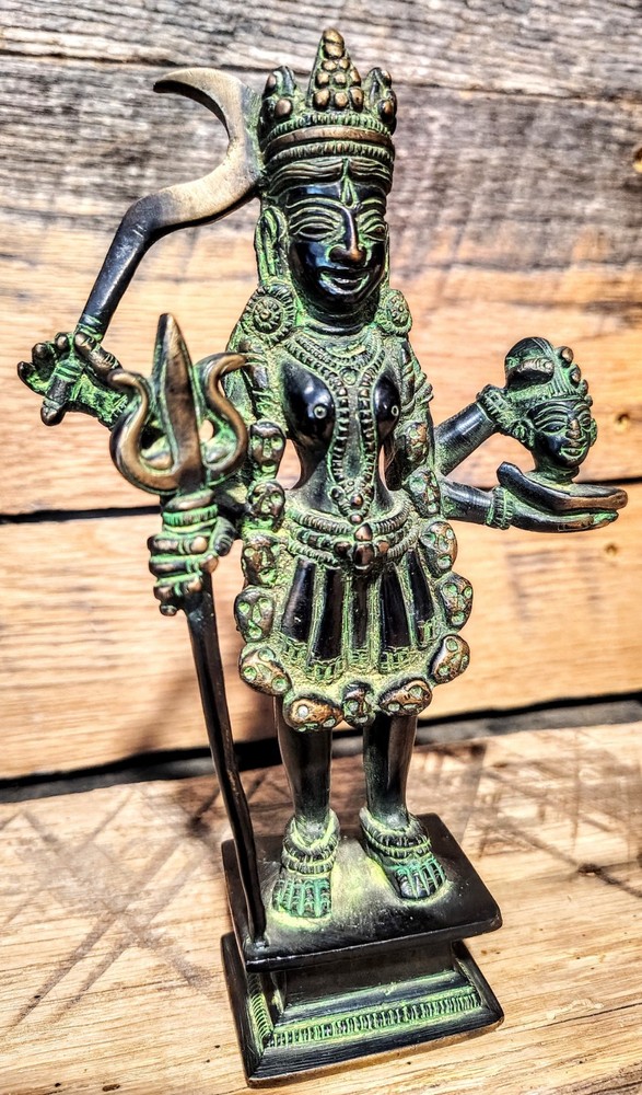 Hindu Goddess Kali Maa Bronze Finish Statue Goddess Of Destruction