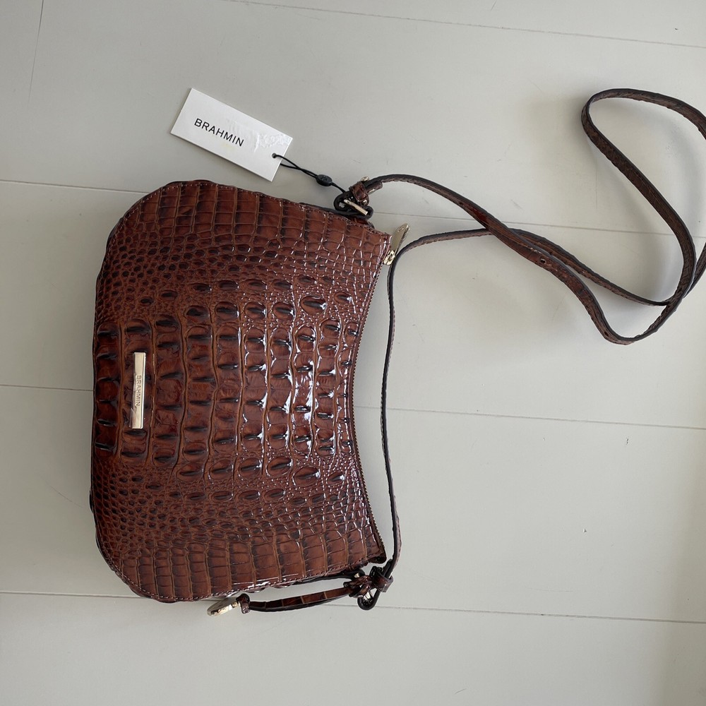 NWT BRAHMIN Shayna crossbody, Pecan melbourne genuine leather $225