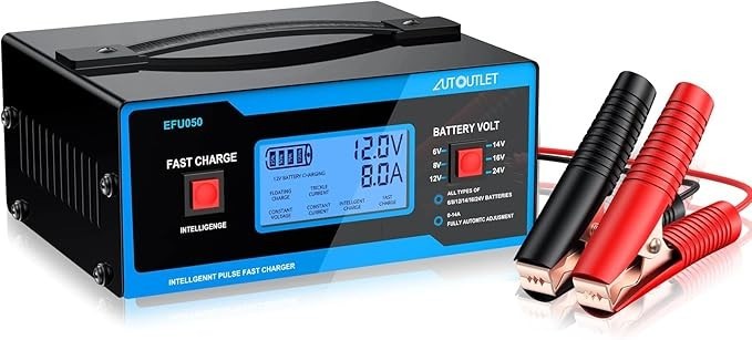 AUTOUTLET 8V Automotive Battery Charger Maintainer 0-10A