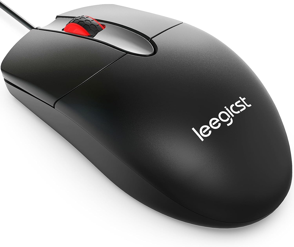 M102 Wired USB Optical Black Mouse with 3 Buttons, Ergonomic Design, 1000 DPI