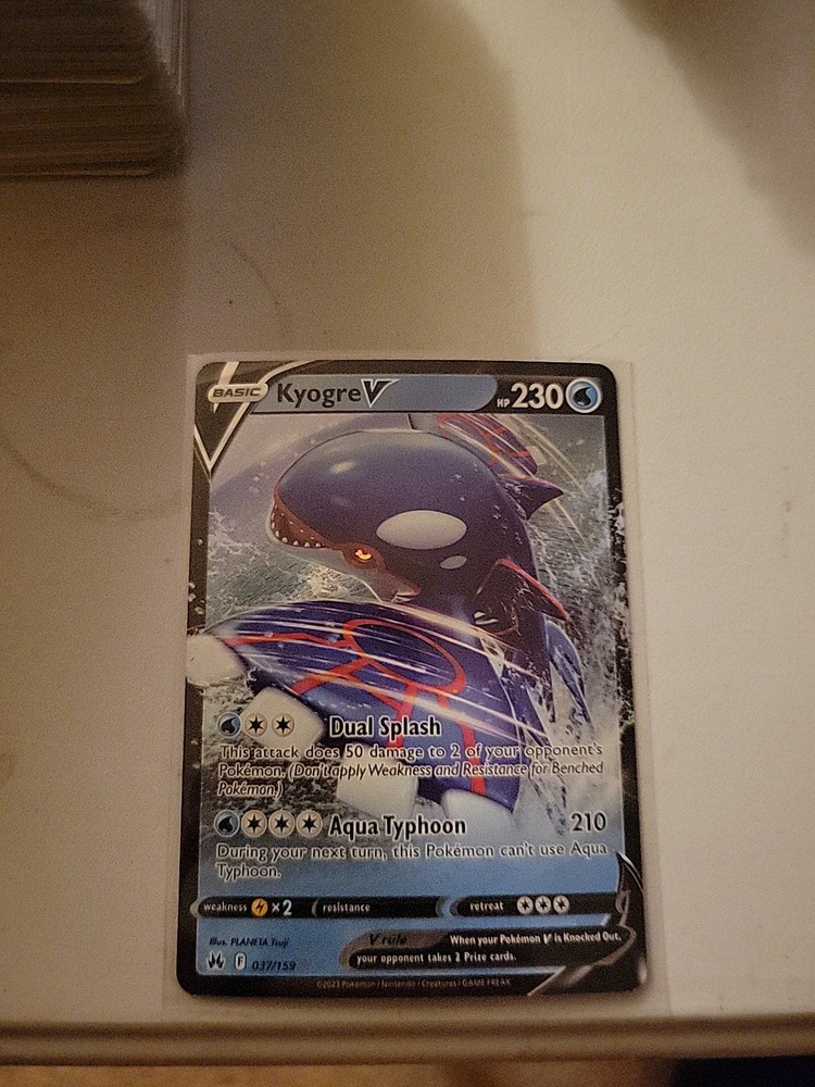 Kyogre V Holo 037/159 Crown Zenith Pokemon Card