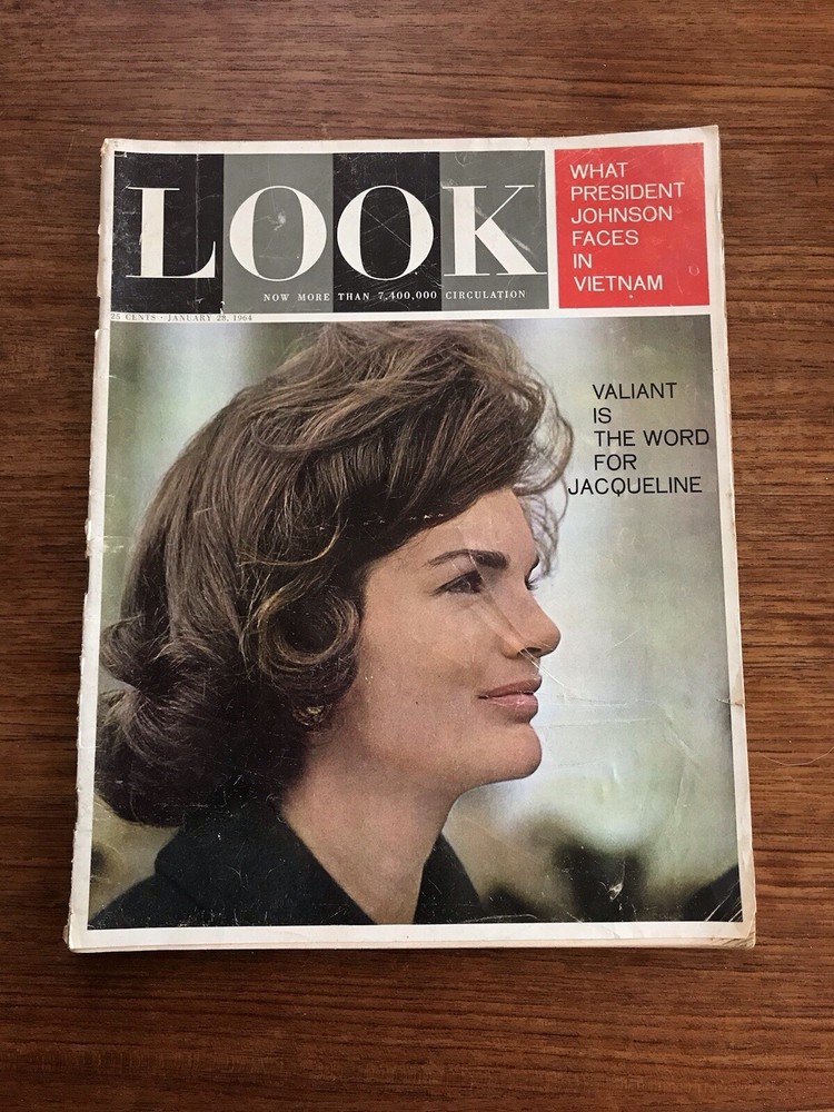 Vintage LOOK Magazine – January 28, 1964 – Jacqueline Kennedy Cover