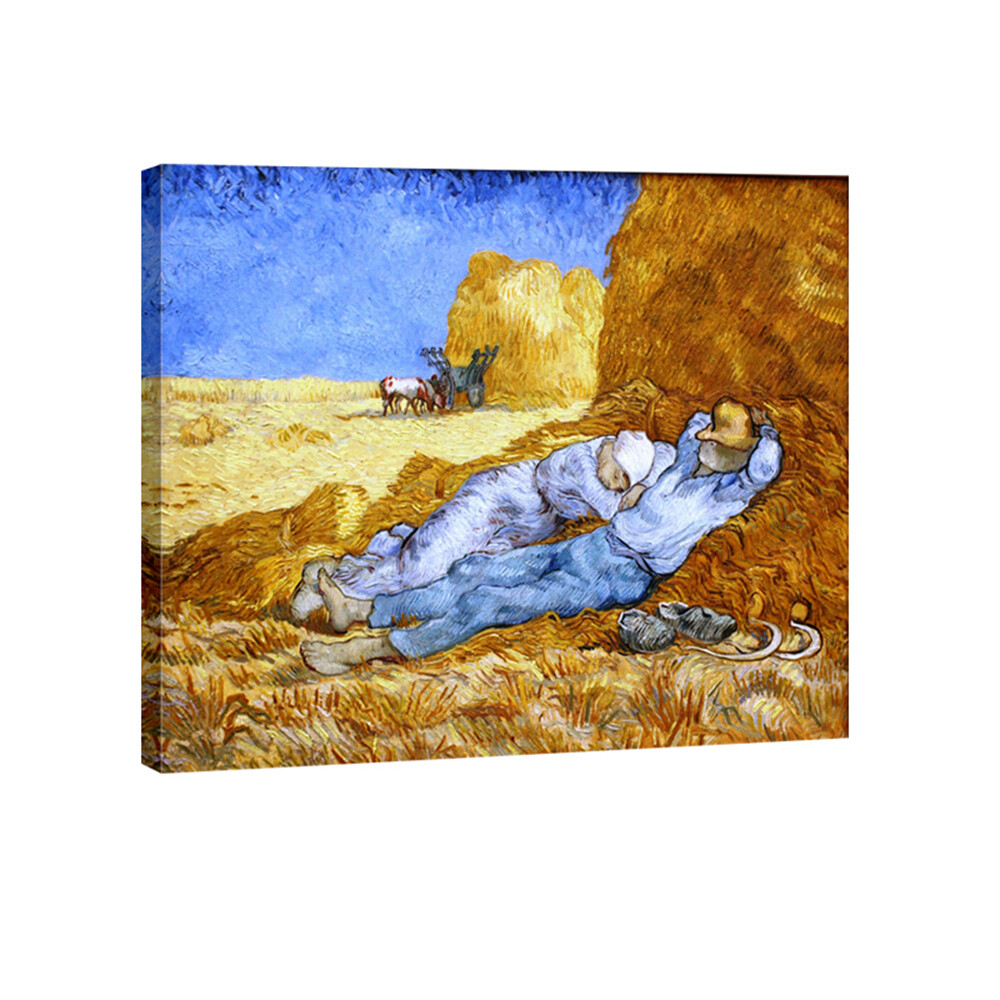 Canvas Print Pic Van Gogh Painting Repro Home Dec Wall Art Rest from Work Framed-image