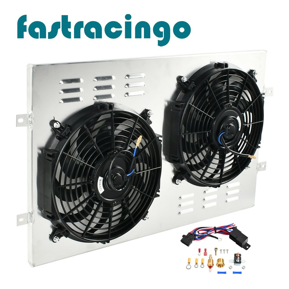 For 88-99 Chevy GMC Truck C/K 1500 2500 3500 Electric Radiator Fan+Shroud+Relay
