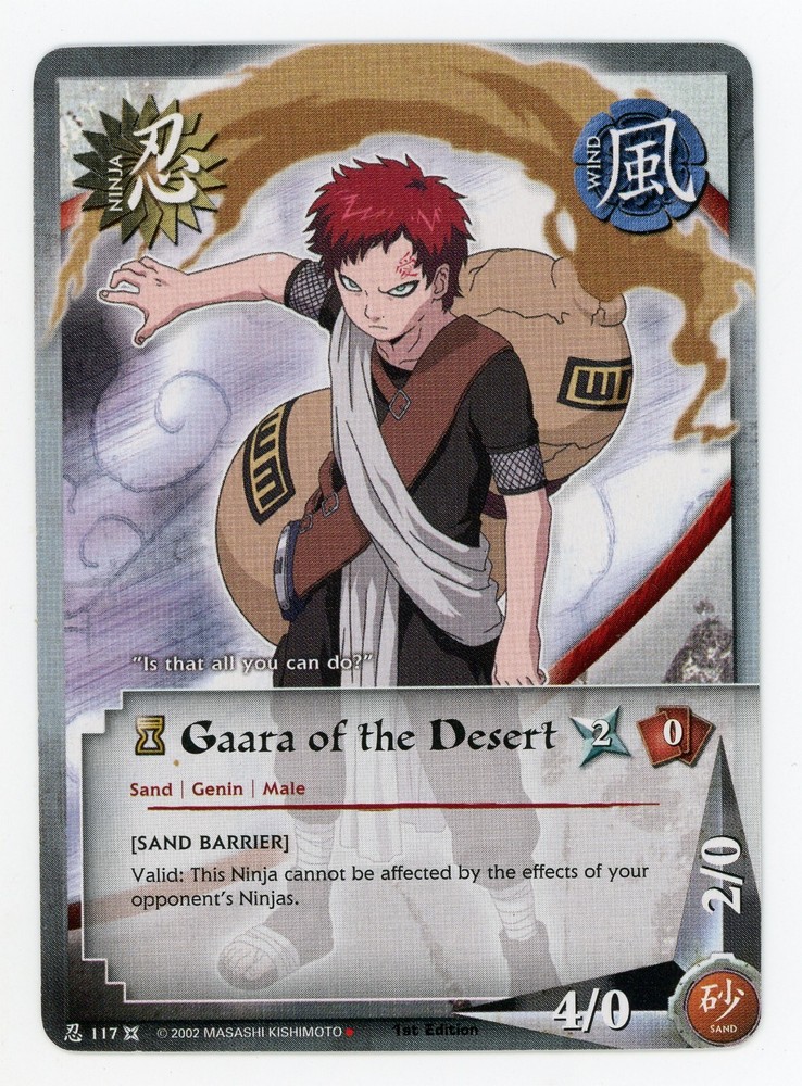 Gaara of the Desert 117 Sand Barrier Uncommon Starter Ninja Card Naruto Chosen