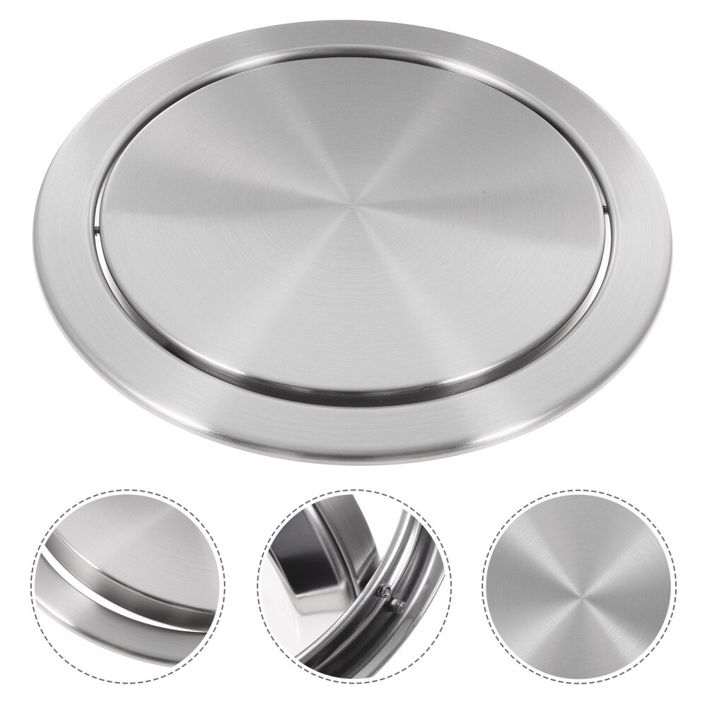 Metal Trash Can Lids Only Recessed Counter Top Cover Bin Countertop Office Dad
