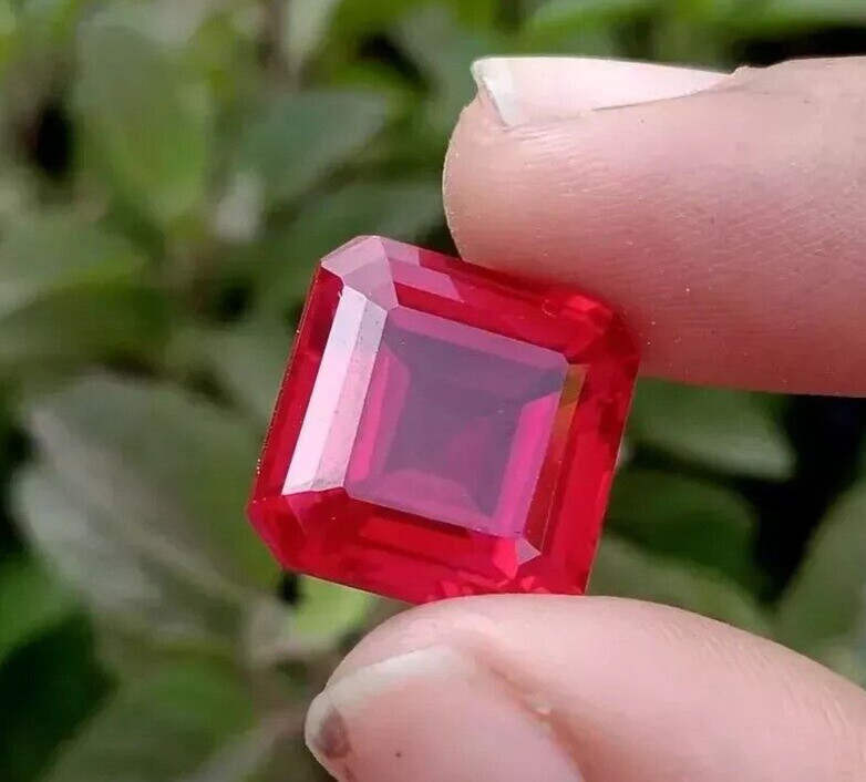 Burma Certified Natural Red Ruby 10.75 Ct Flawless Asscher Cut Loose Gemstone