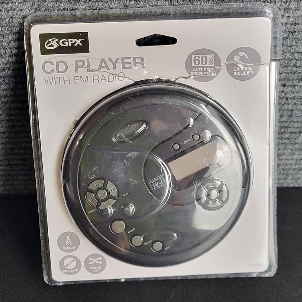 GPX CD Player With FM Radio Black PC332B Portable 60 Sec Anti-Skip Parts Only!!