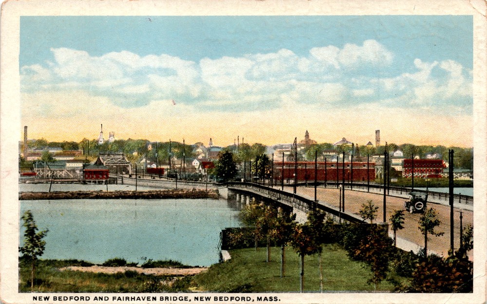 NEW BEDFORD AND FAIRHAVEN BRIDGE, NEW BEDFORD, MASS, sister Postcard
