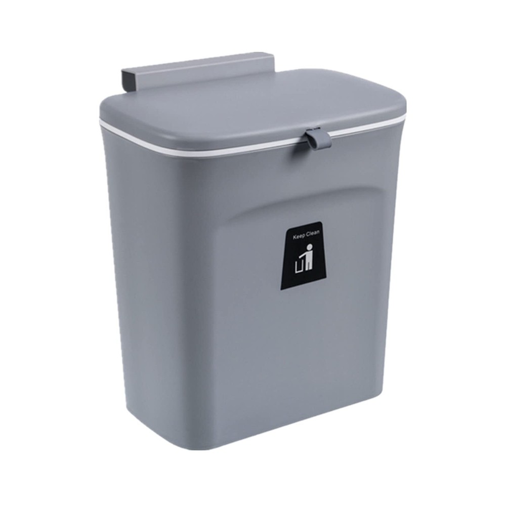 Kitchen Hanging Trash Can, 2.4 Gallon Wall Mounted Counter Waste Compost Bin,...